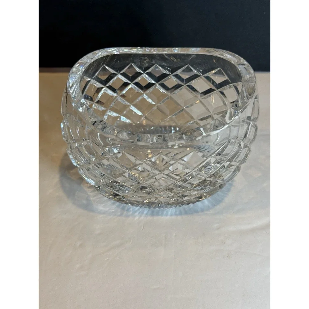 Waterford Ellipse Crystal Bowl Signed Ireland 5